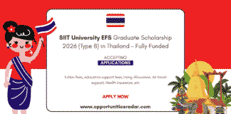 SIIT University EFS Graduate Scholarship 2026