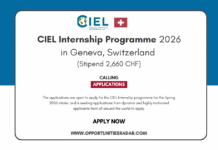 CIEL Internship Programme 2026 in Geneva, Switzerland (Stipend 2,660 CHF) CIEL Internship Programme 2026