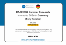 DAAD RISE Summer Internship 2026 in Germany (Fully Funded) DAAD RISE Summer Internship 2026
