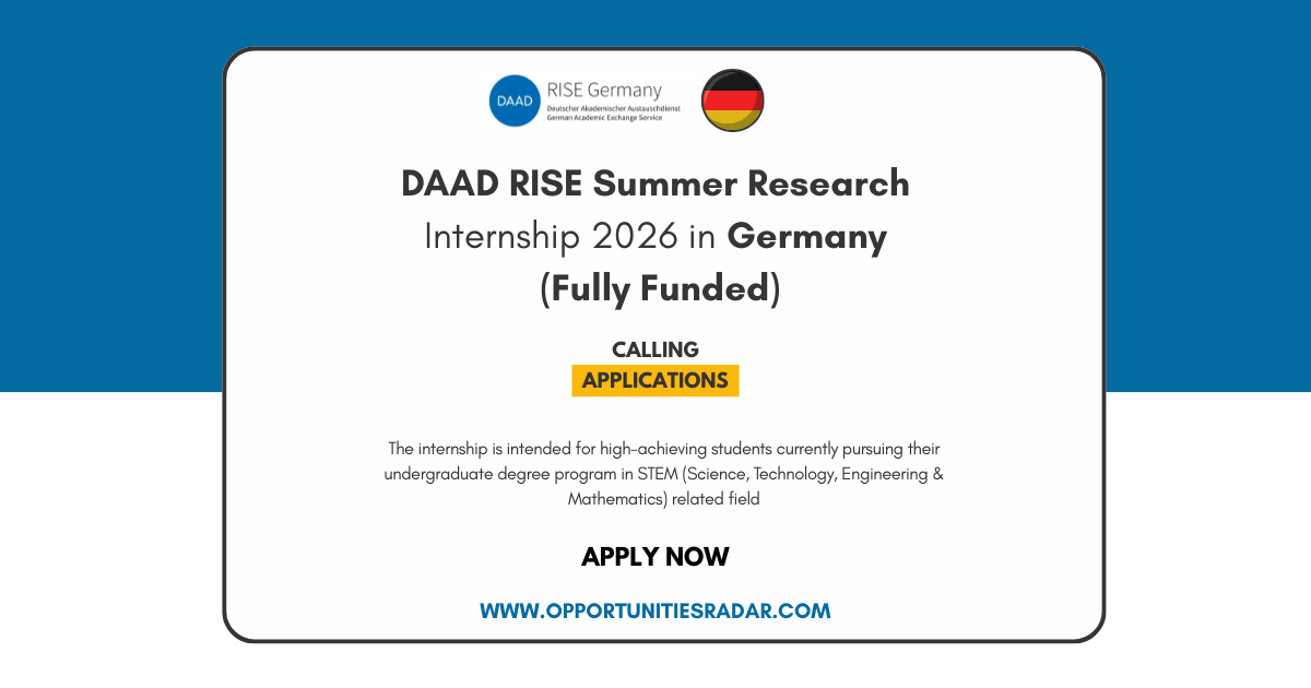 DAAD RISE Summer Internship 2026 in Germany (Fully Funded)