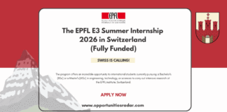 EPFL E3 Summer Internship 2026