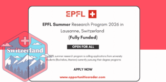 EPFL Summer Research Program 2026