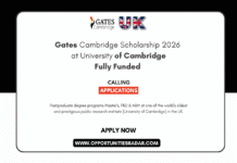 Gates Cambridge Scholarship 2026 at University of Cambridge Gates Cambridge Scholarship 2026