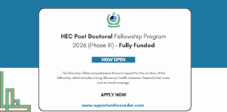 HEC Post Doctoral Fellowship Program 2026