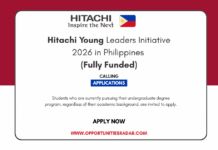 Hitachi Young Leaders Initiative 2026 in Philippines (Fully Funded) Hitachi Young Leaders Initiative