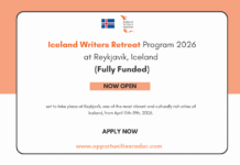 Iceland Writers Retreat Program 2026 at Reykjavík, Iceland (Fully Funded) Iceland Writers Retreat Program 2026