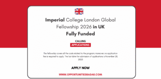 Imperial College London Global Fellowship 2026