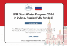 JINR Start Winter Program 2026 in Dubna, Russia (Fully Funded) JINR Start Winter Program 2026
