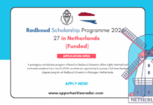 Radboud Scholarship Programme 2026-27 in Netherlands (Funded) Radboud Scholarship Programme 2026