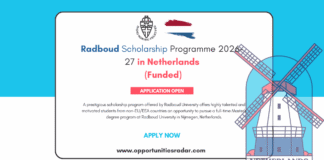Radboud Scholarship Programme 2026