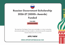 Russian Government Scholarship 2026-27