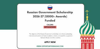 Russian Government Scholarship 2026-27