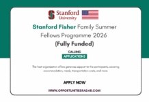 Stanford Fisher Family Summer Fellows Program 2026  (Fully Funded) Stanford Fisher Family Summer Fellows Program 2026
