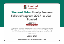 Stanford Fisher Family Summer Fellows Program 2027