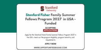 Stanford Fisher Family Summer Fellows Program 2027