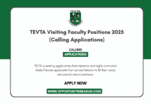 TEVTA Visiting Faculty Positions 2025 (Multiple Vacancies)