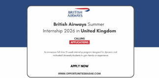 British Airways Summer Internship 2026