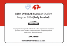 CERN OPENLAB Summer Student Program 2026 (Fully Funded) CERN OPENLAB Summer Student Program 2026