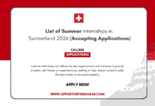 List of Summer Internships in Switzerland 2026 (Accepting Applications) List of Summer Internships in Switzerland 2026