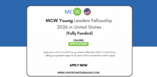 MCW Young Leaders Fellowship 2026 in United States (Fully Funded)