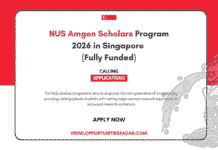 NUS Amgen Scholars Program 2026 in Singapore (Fully Funded) NUS Amgen Scholars Program 2026