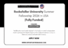 Rockefeller University Summer Fellowship 2026