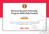 Romania Research Fellowship Program 2026