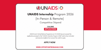 UNAIDS Internship Program 2026
