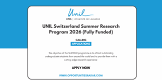 UNIL Switzerland Summer Research Program 2026