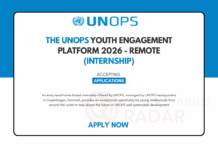 UNOPS Youth Engagement Platform 2026 – Remote (Internship) UNOPS Youth Engagement Platform 2026