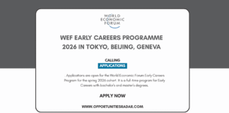 WEF Early Careers Programme 2026