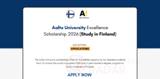 Aalto University Excellence Scholarship 2026