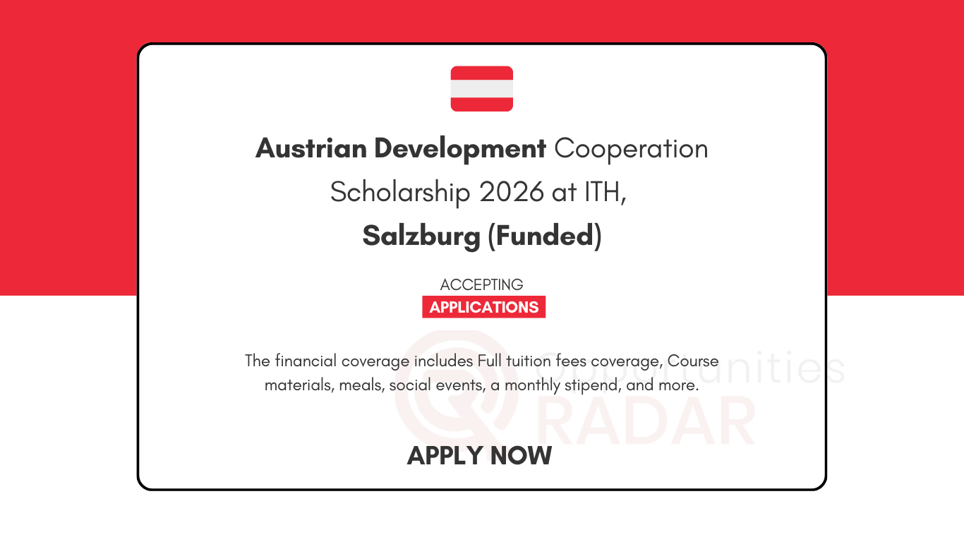 Austrian Development Cooperation Scholarship 2026 at ITH, Salzburg (Funded)