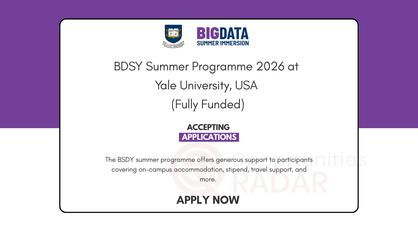 BDSY Summer Programme 2026 at Yale University, USA (Fully Funded)