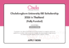 Chulalongkorn University ISE Scholarship 2026