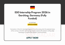 ESO Internship Program 2026 in Garching, Germany (Fully Funded) ESO Internship Program 2026