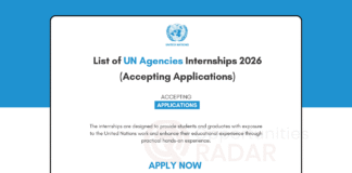 List of UN Agencies Internships 2026