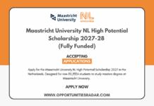 Maastricht University NL High Potential Scholarship 2027