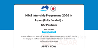 NIMS Internship Programme 2026