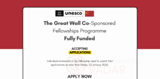 UNESCO China The Great Wall Fellowships 2026