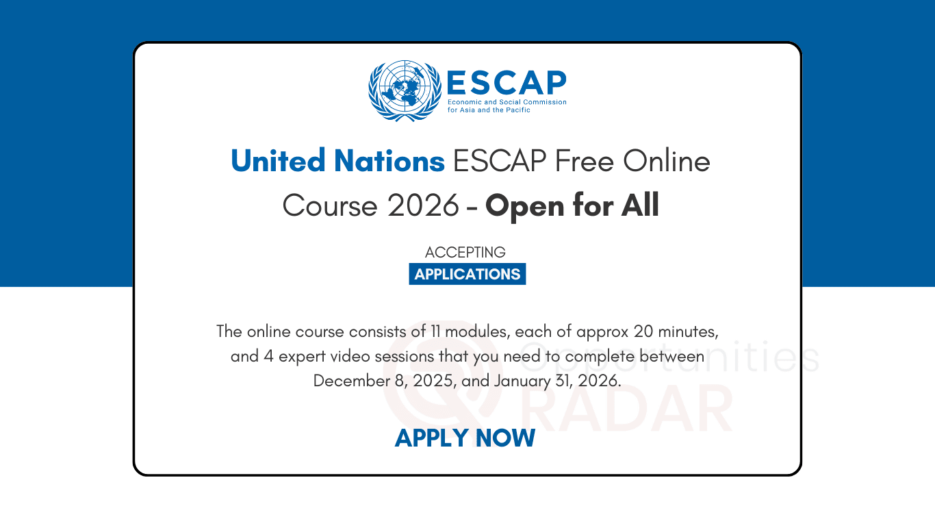 United Nations ESCAP Free Online Course 2026 - Open for All