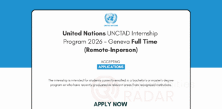 United Nations UNCTAD Internship Program 2026