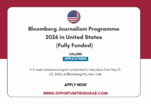 Bloomberg Journalism Programme 2026 in USA (Fully Funded) Bloomberg Journalism Programme 2026