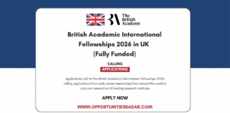 British Academic International Fellowships 2026