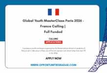Global Youth Masterclass Paris 2026 – France Calling | Full Funded Global Youth Masterclass Paris 2026
