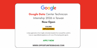 Google Data Center Technician Internship 2026
