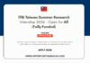 ITRI Taiwan Internship Program 2026