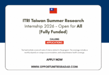ITRI Taiwan Internship Program 2026
