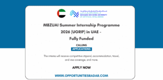 MBZUAI Summer Internship Programme 2026