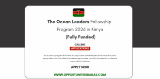 Ocean Leaders Fellowship Program 2026 in Kenya